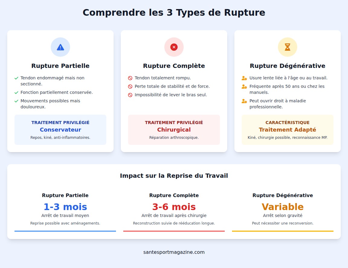 infographie Quelle est la différence entre rupture partielle, complète et dégénérative ?