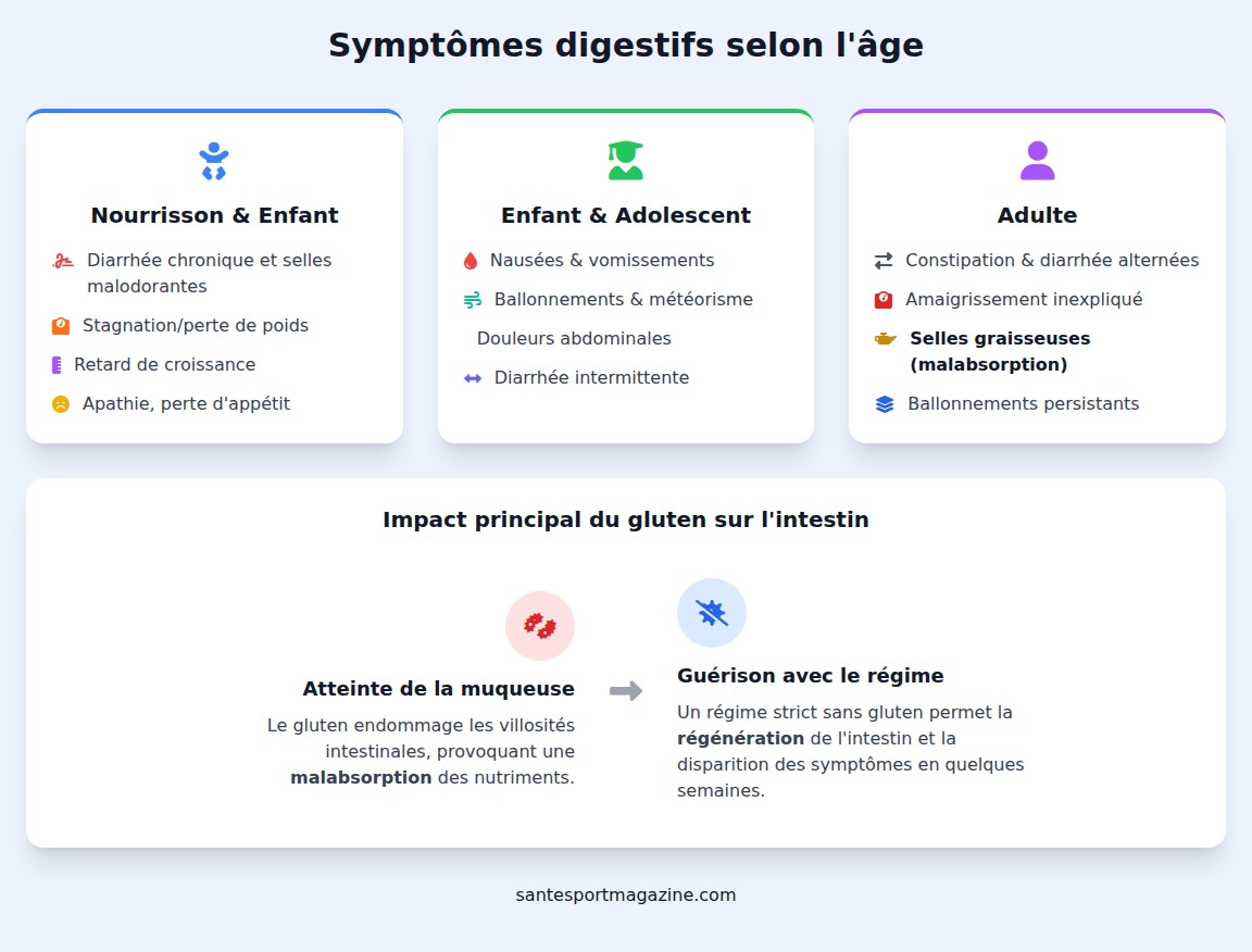 infographie Quels sont les symptômes digestifs de l’intolérance au gluten ?